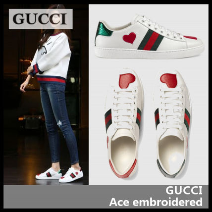 GUCCI Casual Style Street Style Leather Low Top Sneakers 
