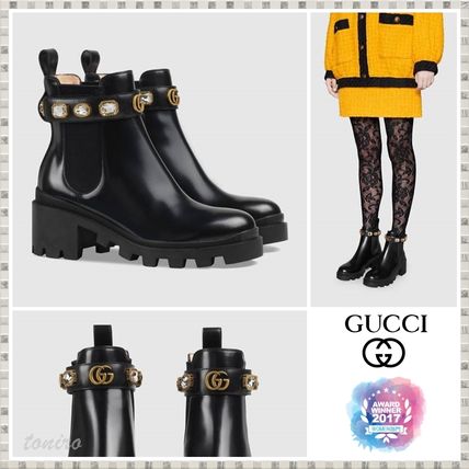 GUCCI 2019 SS Leather Ankle Boot With Belt