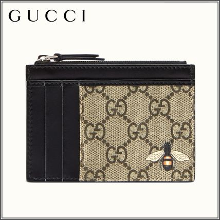 GUCCI GG Supreme Bee Print Gg Supreme Card Case