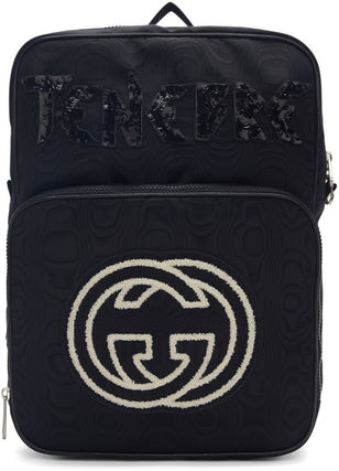 GUCCI Casual Style Street Style Plain Backpacks 