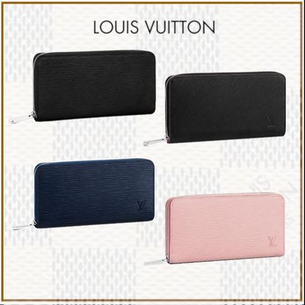 Louis Vuitton ZIPPY WALLET Blended Fabrics Bi color Plain Leather Long Wallet Logo 