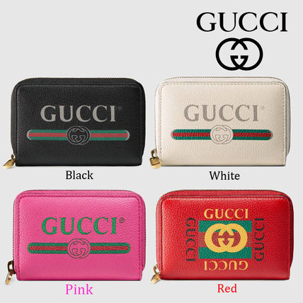 GUCCI 2018 19AW Plain Leather Long Wallet Coin Cases