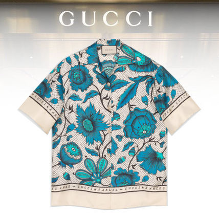 GUCCI 2019 Cruise Flower Patterns Silk Short Sleeves Oversized 550 