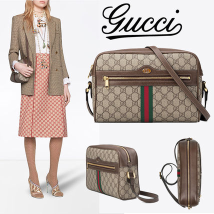 GUCCI Ophidia 2018 SS Stripes Canvas Elegant Style Crossbody Shoulder Bags