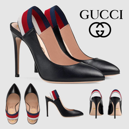GUCCI 2019 SS Plain Leather Pin Heels Elegant Style 524645 0HEK0 1072 