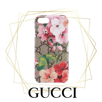 GUCCI Monogram iPhone 8 iPhone 8 Plus Logo Smart Phone Cases 