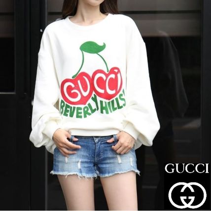 GUCCI 2020 21AW Crew Neck Street Style Long Sleeves Cotton Medium Oversized