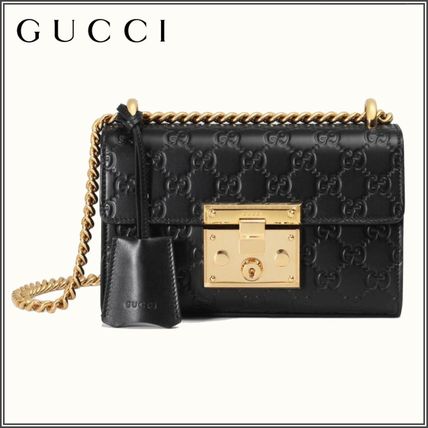 GUCCI Gucci Signature Leather Padlock Small Gucci Signature Shoulder Bag 409487 CWC1G 1000 