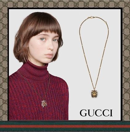 GUCCI Lion Head Necklace With Pearls 578920 