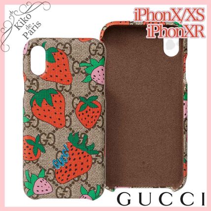 GUCCI GG Supreme 2019 20AW iPhone X iPhone XS iPhone XR Logo Smart Phone Cases 