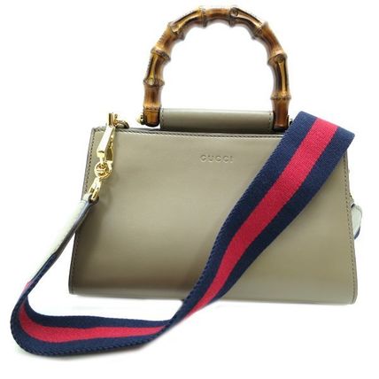 GUCCI Casual Style 2WAY Plain Leather Office Style Elegant Style 470271 