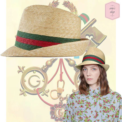 GUCCI 2018 19AW Unisex Felt Hats Straw Hats 