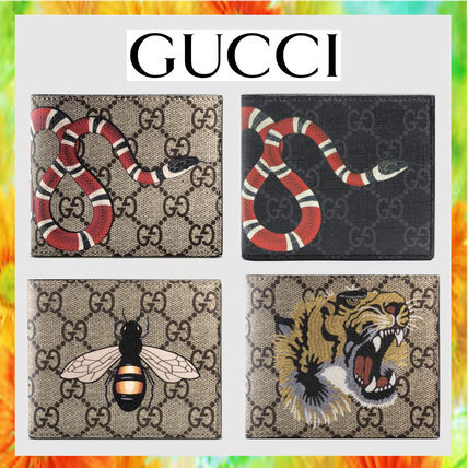 GUCCI GG Supreme Unisex Blended Fabrics Street Style Other Animal Patterns
