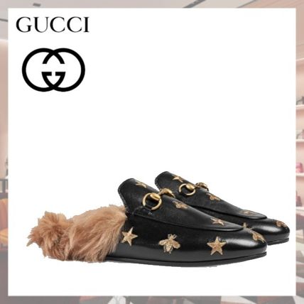 GUCCI Princetown 2019 20AW Star Casual Style Leather
