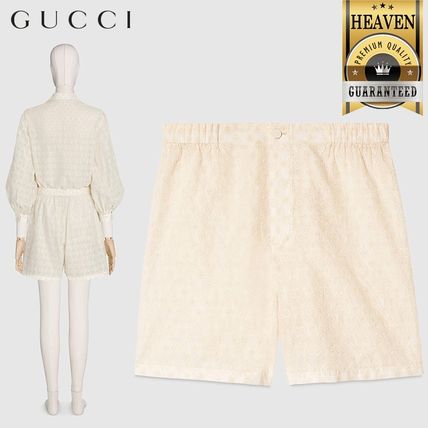 GUCCI 2020 21AW Gg Embroidered Cotton Shorts