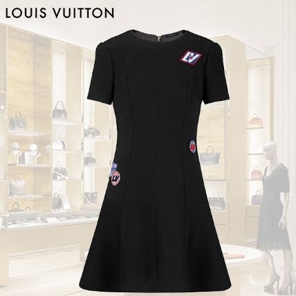 Louis Vuitton Casual Style Wool Street Style Logo Dresses 