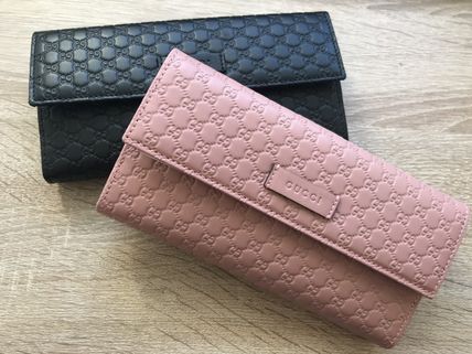 GUCCI Monogram Leather Handmade Long Wallets 
