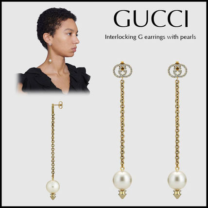 GUCCI 2020 SS Interlocking G Earrings With Pearls