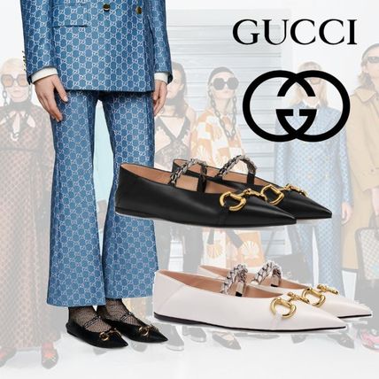 GUCCI 2020 21AW Leather Pointed Toe Shoes