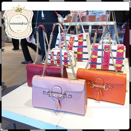 GUCCI Monogram Leather Elegant Style Crossbody Shoulder Bags 