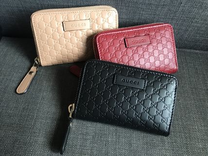 GUCCI Monogram Unisex Calfskin Long Wallet Coin Cases 