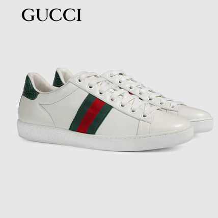 GUCCI Ace 2020 Cruise Rubber Sole Casual Style Unisex Street Style Leather 