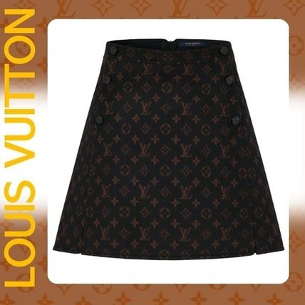 Louis Vuitton Monogram A Line Wool Silk Mini Skirt