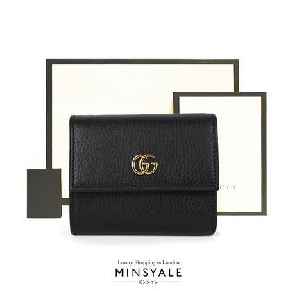 GUCCI GG Marmont Leather Folding Wallets 