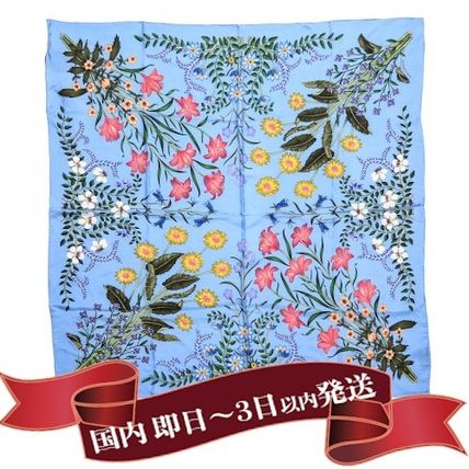 GUCCI Flower Patterns Casual Style Silk