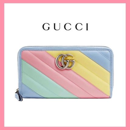 GUCCI GG Marmont 2020 21AW Unisex Street Style Leather Long Wallet Long Wallets 