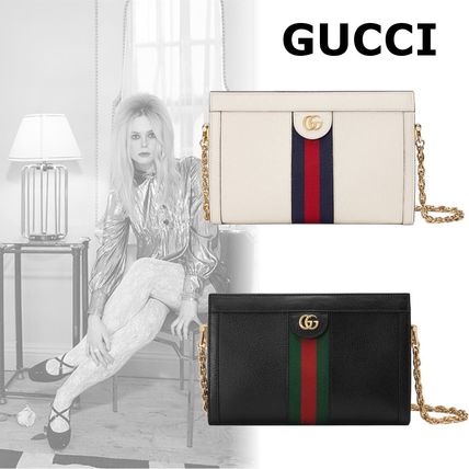 GUCCI Ophidia Casual Style Chain Leather Elegant Style Logo Shoulder Bags 