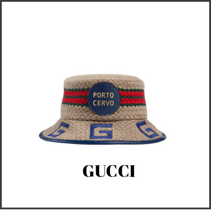GUCCI Porto Cervo Striped Fabric Fedora
