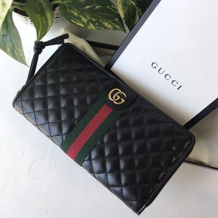 GUCCI 2019 SS Leather Long Wallet Logo Long Wallets 