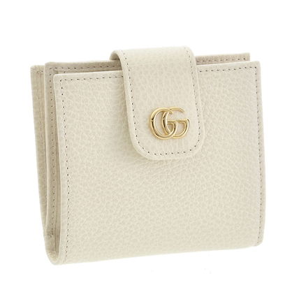 GUCCI 2018 19AW Plain Leather Folding Wallet Folding Wallets 