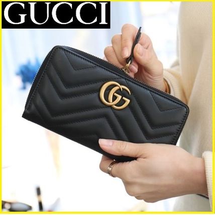 GUCCI GG Marmont 2020 SS Leather Long Wallet Long Wallets