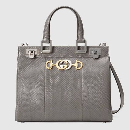 GUCCI Gucci Zumi Snakeskin Small Top Handle Bag