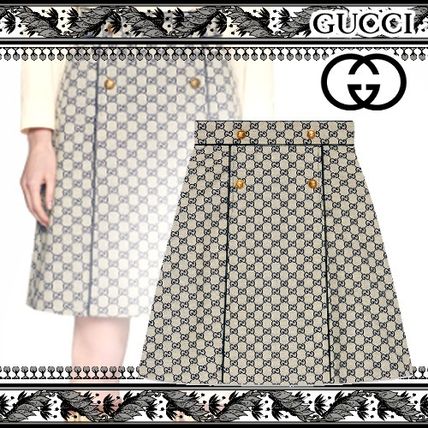 GUCCI Gg Canvas A Line Skirt 523557 ZLZ35 9318 
