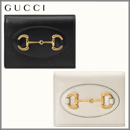 GUCCI 1955 Horsebit Leather Folding Wallet Small Wallet Logo Folding Wallets