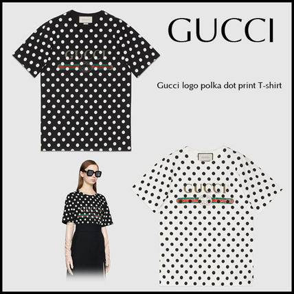 GUCCI 2020 SS Gucci Logo Polka Dot Print T Shirt