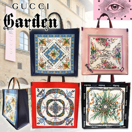 GUCCI Flower Patterns Logo Totes 