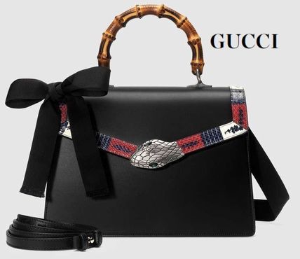 GUCCI GUCCI Lilith Leather Top Handle Bag Black
