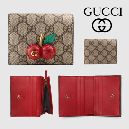 GUCCI 2018 19AW Monogram Canvas Folding Wallet Card Holders 