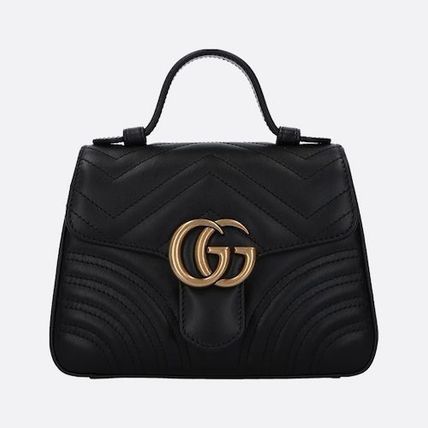 GUCCI GG Marmont Calfskin 2WAY Chain Plain Party Style Elegant Style Handbags 