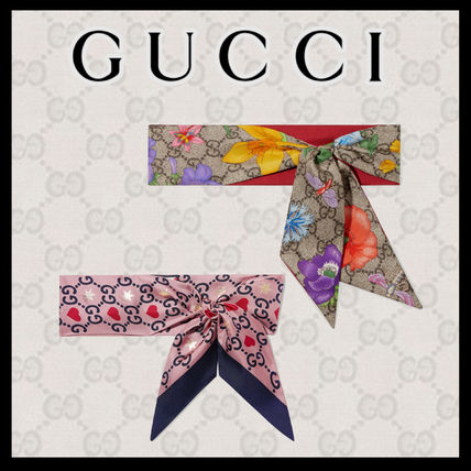 GUCCI 2020 SS Heart Flower Patterns Casual Style Silk