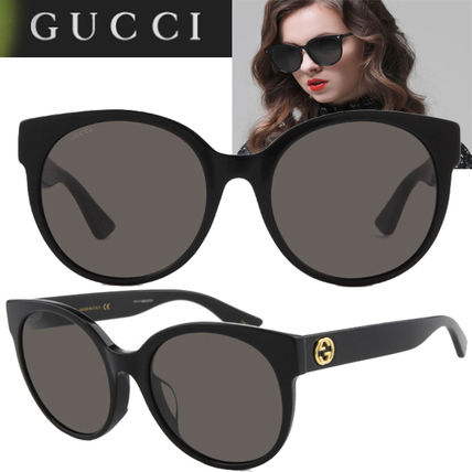 GUCCI Rectangular Frame Acetate Sunglasses