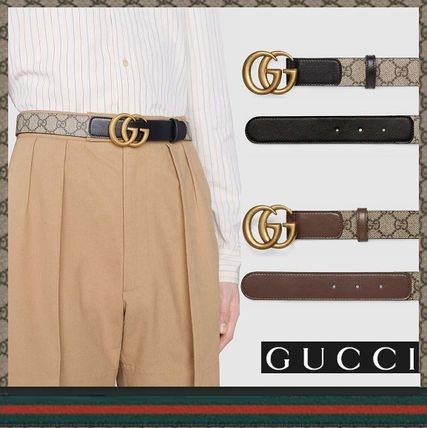 GUCCI GG Supreme 2020 21AW Gg Belt With Double G Buckle 625839 