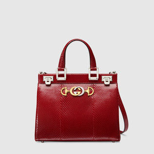 GUCCI 2019 20AW Gucci Zumi Snakeskin Small Top Handle Bag