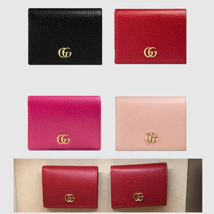 GUCCI GG Marmont 2019 SS Plain Leather Card Holders