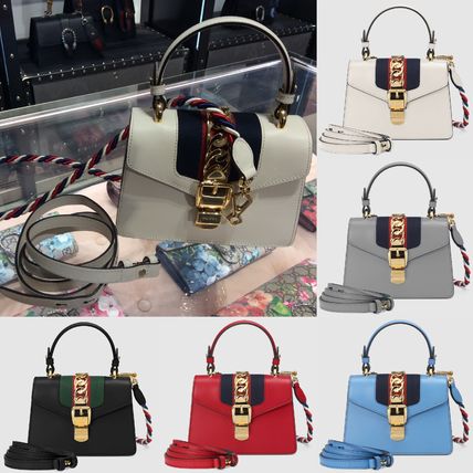 GUCCI Sylvie 2019 SS 2WAY Plain Leather Elegant Style Luxury Brand Bag 