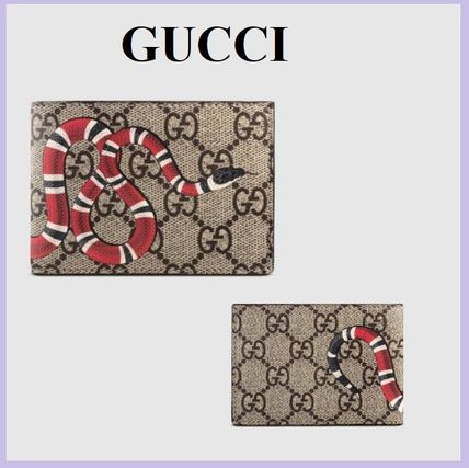 GUCCI 2020 SS Kingsnake Print Gg Supreme Wallet